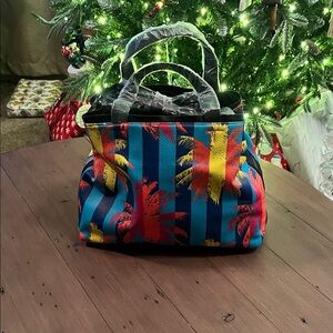 Tahari Colorful Palm Tree Tote Bag